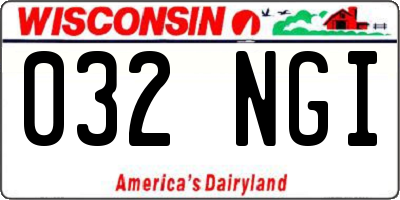 WI license plate 032NGI
