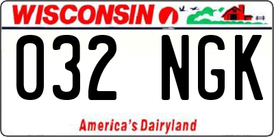 WI license plate 032NGK