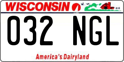 WI license plate 032NGL