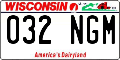 WI license plate 032NGM