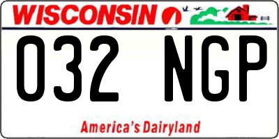 WI license plate 032NGP