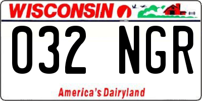 WI license plate 032NGR