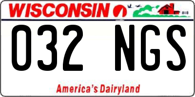 WI license plate 032NGS
