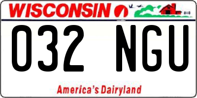 WI license plate 032NGU
