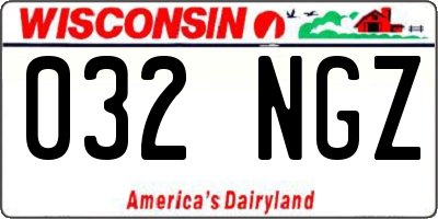 WI license plate 032NGZ