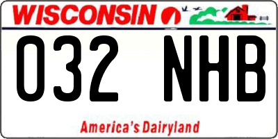 WI license plate 032NHB