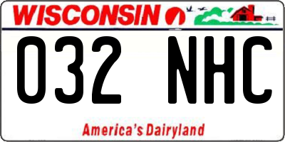 WI license plate 032NHC