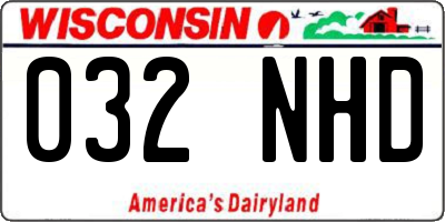WI license plate 032NHD