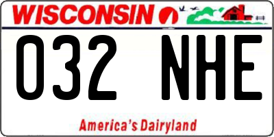 WI license plate 032NHE