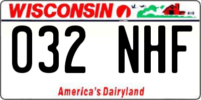 WI license plate 032NHF