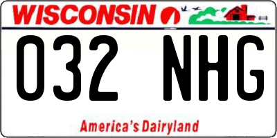 WI license plate 032NHG