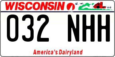 WI license plate 032NHH
