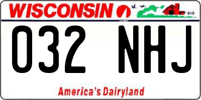 WI license plate 032NHJ