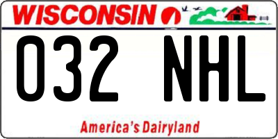WI license plate 032NHL
