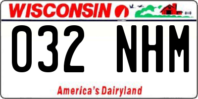WI license plate 032NHM