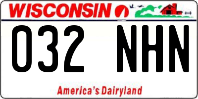 WI license plate 032NHN