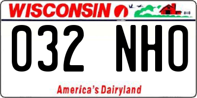 WI license plate 032NHO