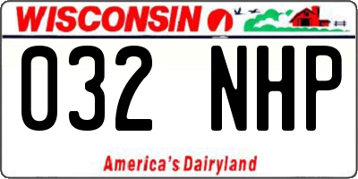 WI license plate 032NHP