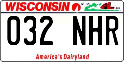 WI license plate 032NHR
