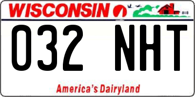 WI license plate 032NHT
