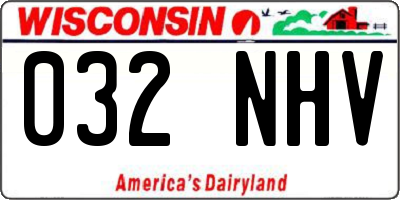 WI license plate 032NHV