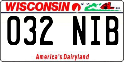 WI license plate 032NIB
