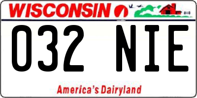 WI license plate 032NIE