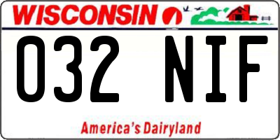WI license plate 032NIF