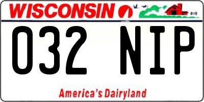 WI license plate 032NIP