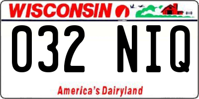 WI license plate 032NIQ