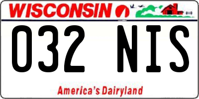 WI license plate 032NIS
