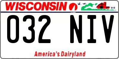 WI license plate 032NIV