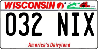 WI license plate 032NIX