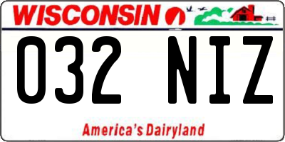 WI license plate 032NIZ