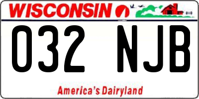 WI license plate 032NJB