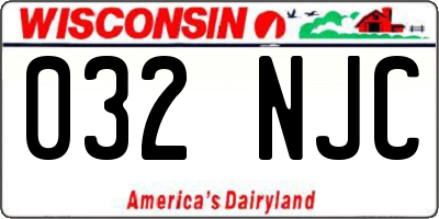 WI license plate 032NJC