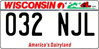 WI license plate 032NJL