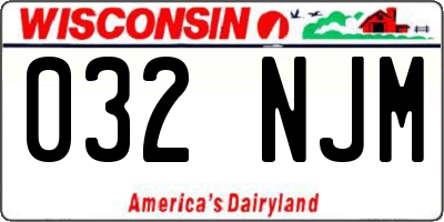 WI license plate 032NJM