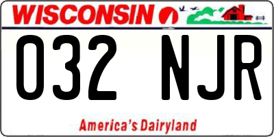 WI license plate 032NJR
