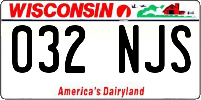 WI license plate 032NJS
