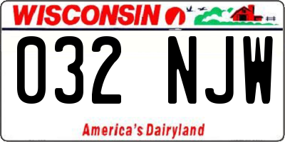 WI license plate 032NJW