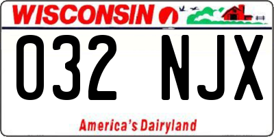 WI license plate 032NJX