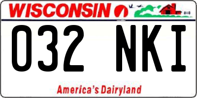 WI license plate 032NKI