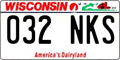 WI license plate 032NKS