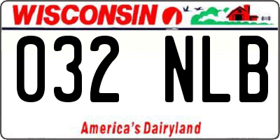 WI license plate 032NLB