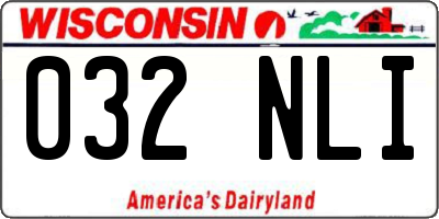 WI license plate 032NLI
