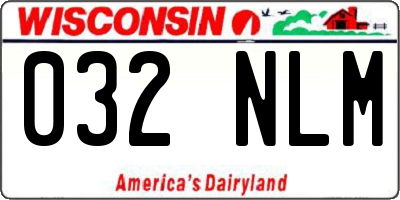 WI license plate 032NLM