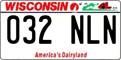 WI license plate 032NLN