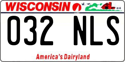 WI license plate 032NLS