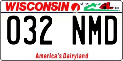 WI license plate 032NMD